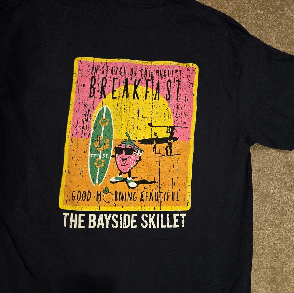Good Morning Beautiful Black T-Shirt Bayside Skillet Ocean City Maryland - Picture 8 of 8